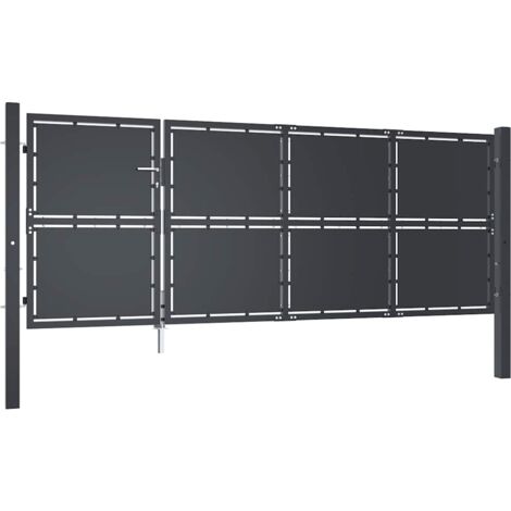 Garden Gate Steel 350x125 cm Anthracite vidaXL (1/5)