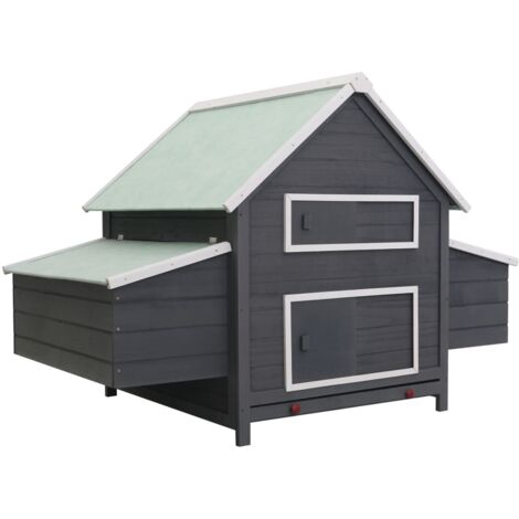 Chicken Coop Grey 157x97x110 cm Wood vidaXL