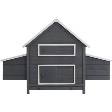 Chicken Coop Grey 157x97x110 cm Wood vidaXL