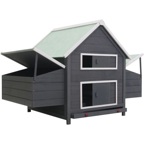 Chicken Coop Grey 157x97x110 cm Wood vidaXL