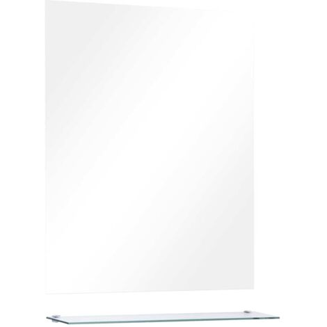 Wall Mirror with Shelf 50x60 cm Tempered Glass vidaXL
