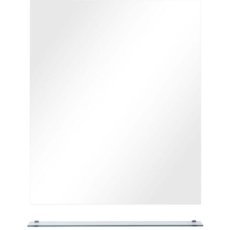 Wall Mirror with Shelf 50x60 cm Tempered Glass vidaXL