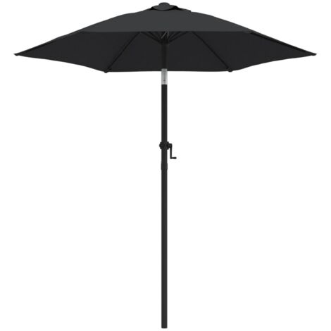 Garden Parasol Black 200x224 cm Aluminium vidaXL