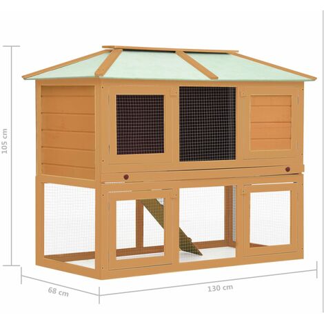 Animal Rabbit Cage Double Floor Wood vidaXL