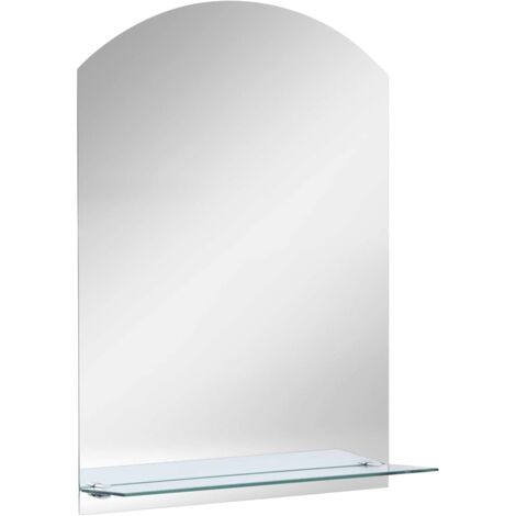 Wall Mirror with Shelf 20x40 cm Tempered Glass vidaXL