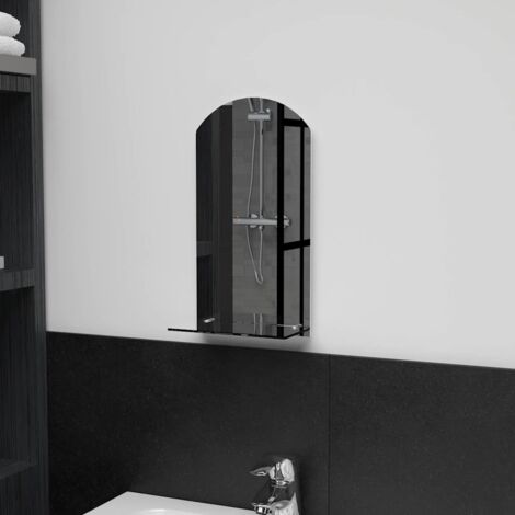 Wall Mirror with Shelf 20x40 cm Tempered Glass vidaXL