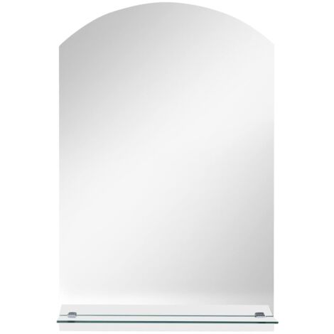 Wall Mirror with Shelf 20x40 cm Tempered Glass vidaXL