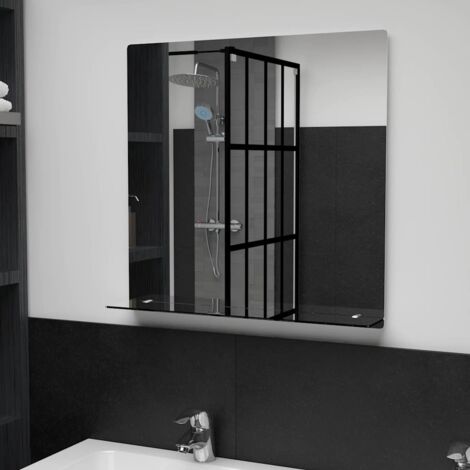 Wall Mirror Transparent Tempered Glass 60x60 cm Decorative Inlays vidaXL