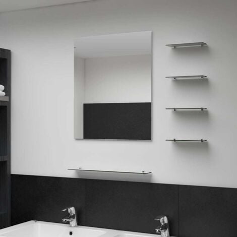 Wall Mirror with 5 Shelves Silver 50x60 cm vidaXL