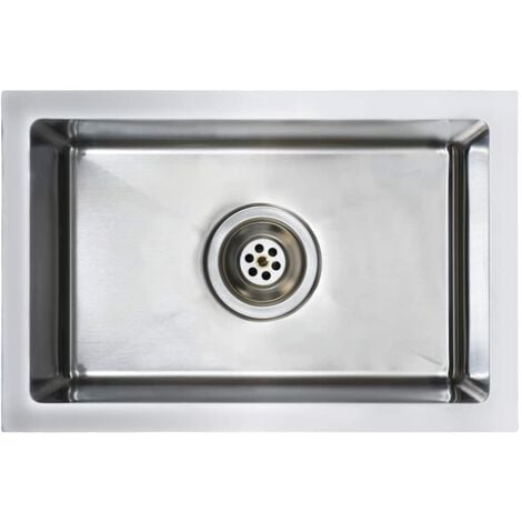 Handmade Kitchen Sink Stainless Steel vidaXL