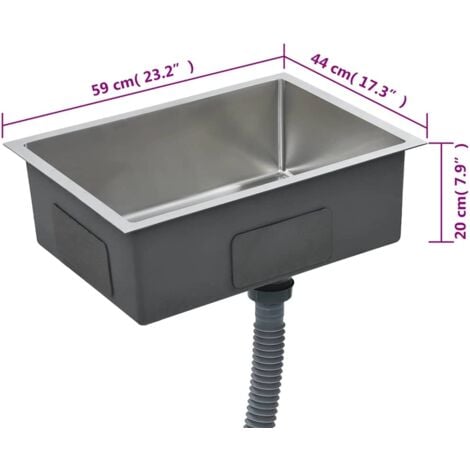 Handmade Kitchen Sink Stainless Steel vidaXL