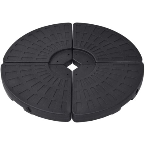vidaXL Umbrella Base Fan-shaped 4 pcs Black - Black