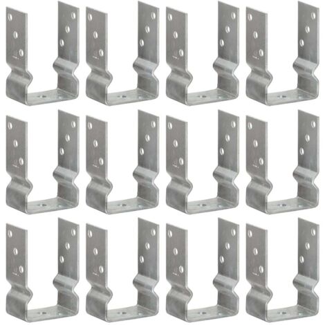 vidaXL Fence Anchors 12 pcs Silver 9x6x15 cm Galvanised Steel (1/5)