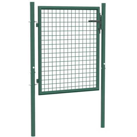 Fence Gate Steel 100x75 cm Green vidaXL