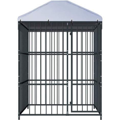 Outdoor Dog Kennel with Roof 150x150x210 cm vidaXL