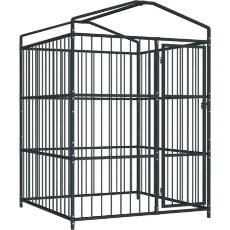 Outdoor Dog Kennel with Roof 150x150x210 cm vidaXL