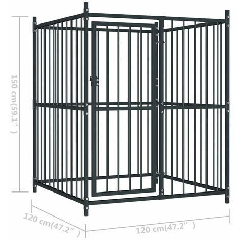 Outdoor Dog Kennel 120x120x150 cm vidaXL