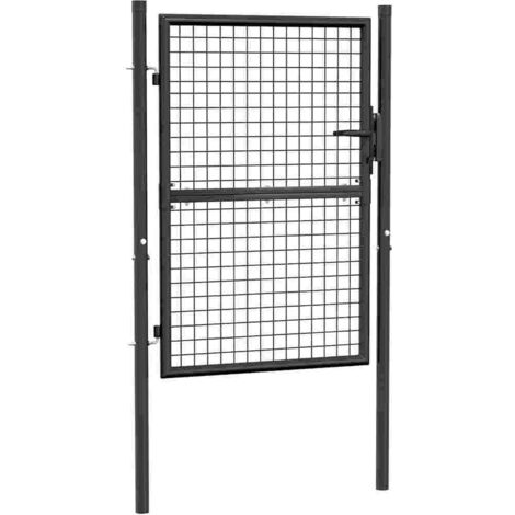 Mesh Garden Gate Galvanised Steel 100x125 cm Grey vidaXL