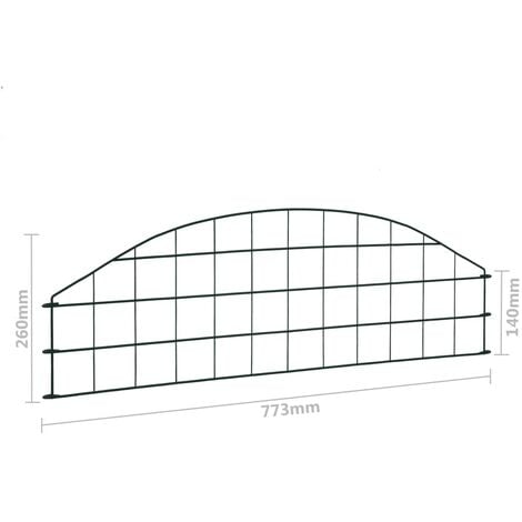 Arched Garden Fence Set 77.3x26 cm Green vidaXL