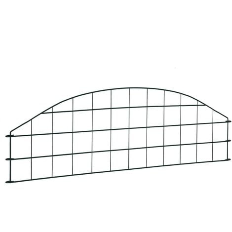 Arched Garden Fence Set 77.3x26 cm Green vidaXL