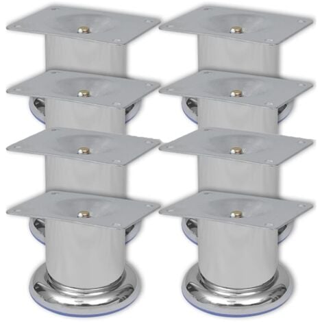 Round Sofa Legs 8 pcs Chrome 60 mm vidaXL