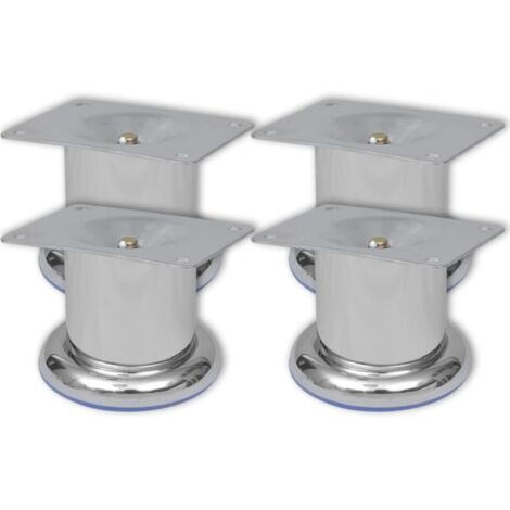 Round Sofa Legs 8 pcs Chrome 60 mm vidaXL