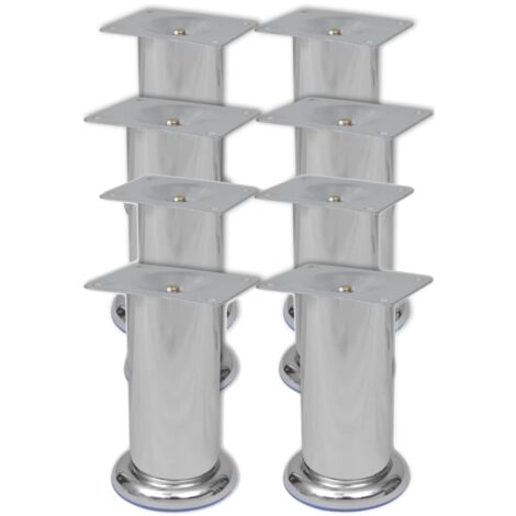 Round Sofa Legs 8 pcs Chrome 120 mm vidaXL