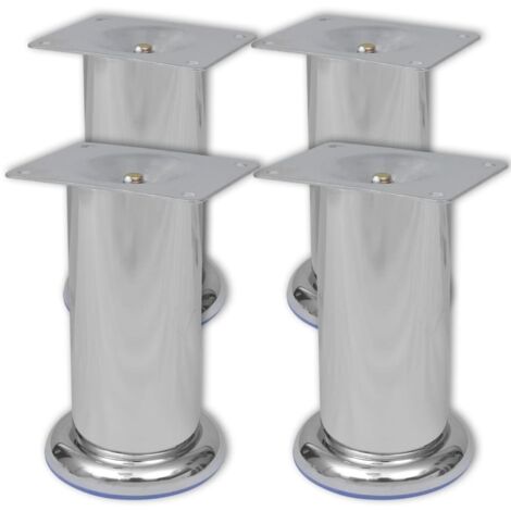 Round Sofa Legs 8 pcs Chrome 120 mm vidaXL