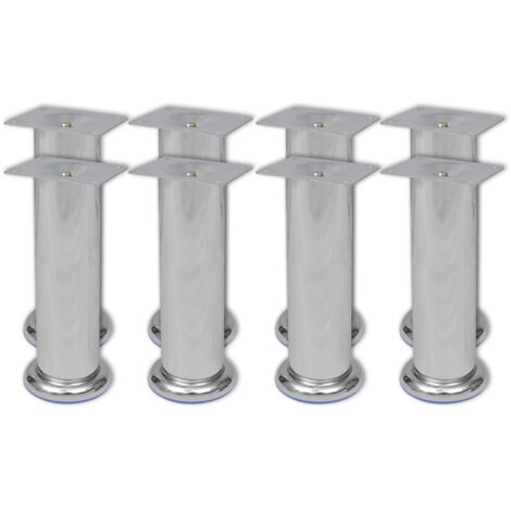 Round Sofa Legs 8 pcs Chrome 180 mm vidaXL