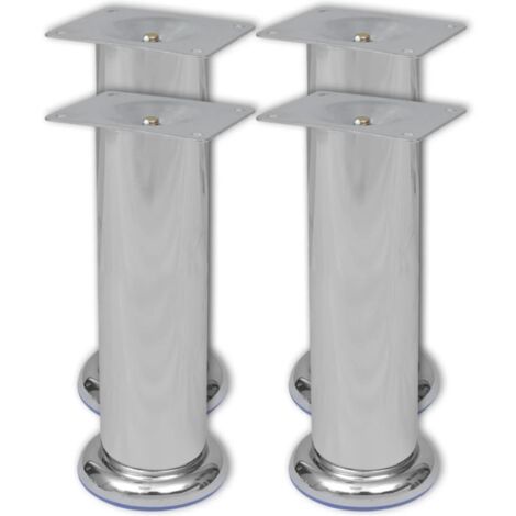 Round Sofa Legs 8 pcs Chrome 180 mm vidaXL