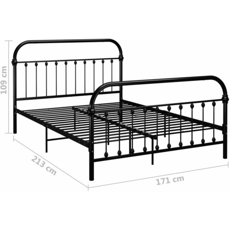 Bed Frame without Mattress with Headboard Black 160x200 cm Metal vidaXL