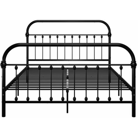 Bed Frame without Mattress with Headboard Black 160x200 cm Metal vidaXL