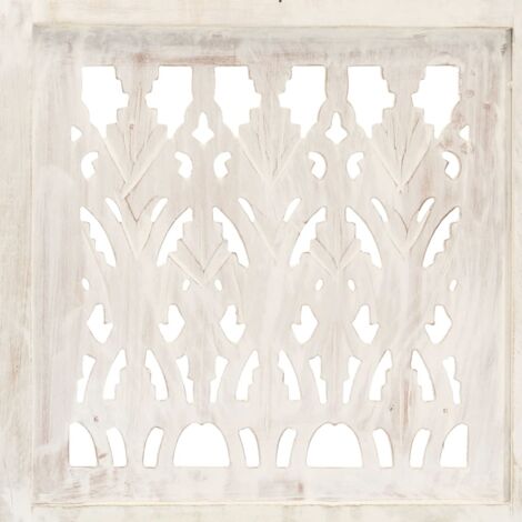 Hand carved 3-Panel Room Divider White 120x165 cm Solid Mango Wood vidaXL