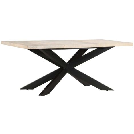 Dining Table 180x90x76 cm Solid Bleached Mango Wood vidaXL (1/5)