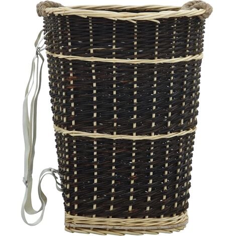 Firewood Backpack with Carrying Belts 50x44x58 cm Natural Willow vidaXL