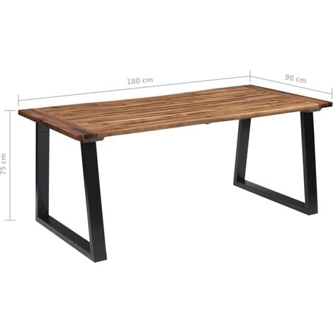 Dining Table Solid Acacia Wood 180x90 cm vidaXL