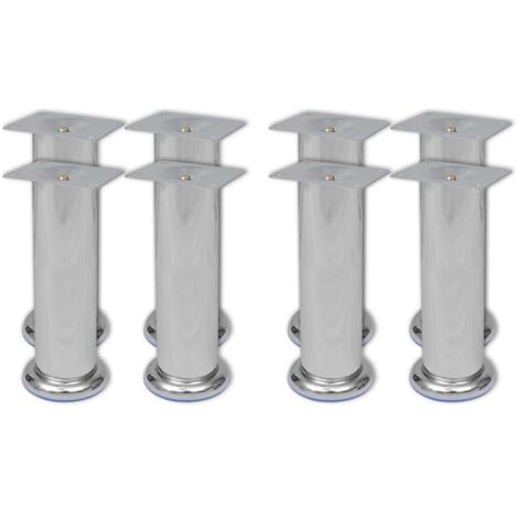 Sofa Legs 8 pcs Round Chrome 180 mm vidaXL