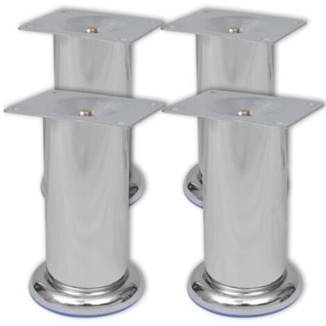 Sofa Legs 8 pcs Round Chrome 120 mm vidaXL