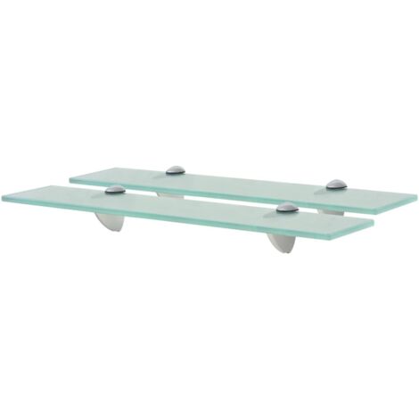 Floating Shelves 2 pcs Glass 50x10 cm 8 mm vidaXL