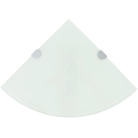 Corner Shelves 2 pcs with Chrome Supports Glass White 25x25 cm vidaXL