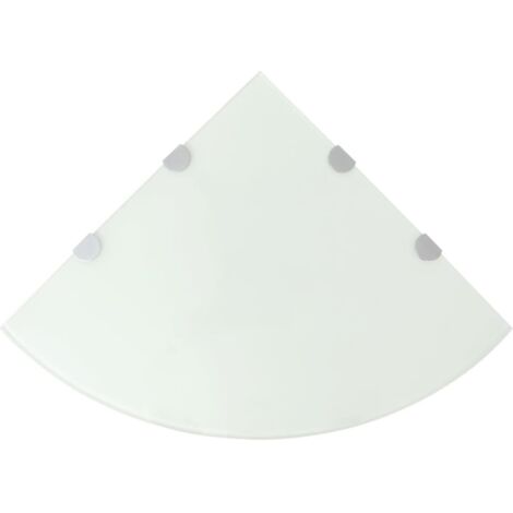 Corner Shelves 2 pcs with Chrome Supports Glass White 45x45 cm vidaXL