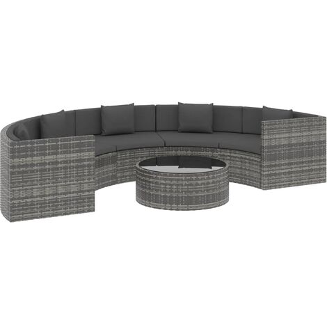 Vidaxl 6 piece garden lounge set with cushions poly rattan best sale black