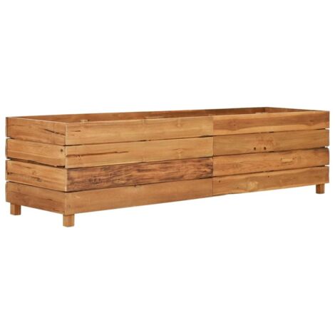 Raised Bed 150x40x38 cm Recycled Teak Wood and Steel vidaXL