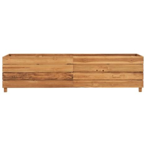 Raised Bed 150x40x38 cm Recycled Teak Wood and Steel vidaXL