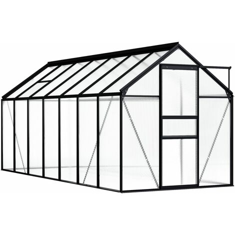 vidaXL Greenhouse Anthracite Aluminium 8.17 m² - Anthracite