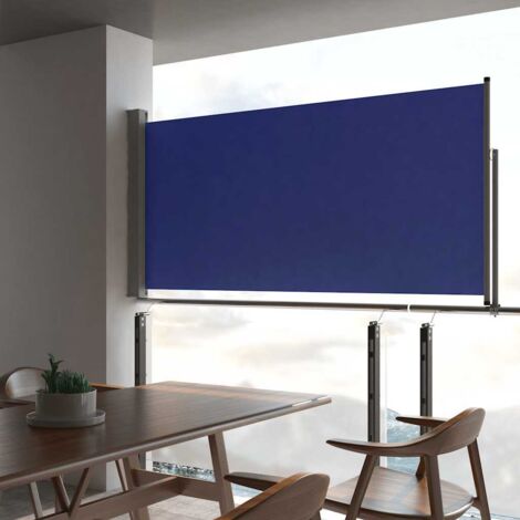 Patio Retractable Side Awning 120x300 cm Blue vidaXL