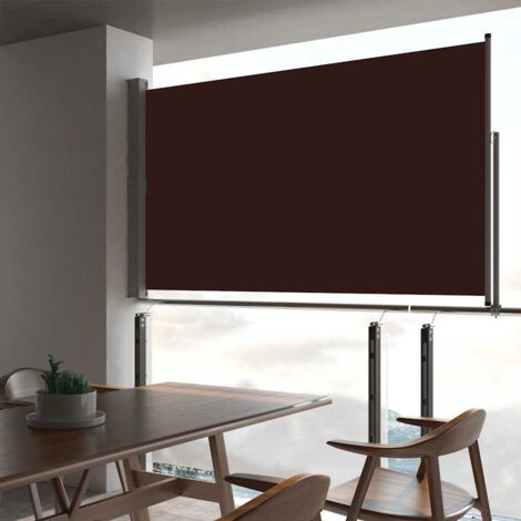 Patio Retractable Side Awning 140 x 300 cm Brown vidaXL