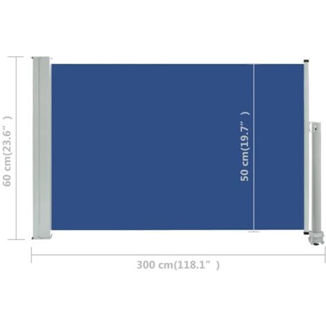 Patio Retractable Side Awning 60x300 cm Blue vidaXL