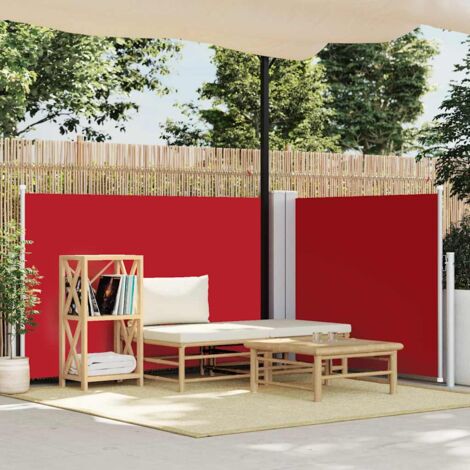 Retractable Side Awning Red 120x600 cm vidaXL