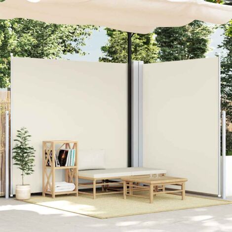 Patio Retractable Double Side Awning 170x600 cm Cream vidaXL
